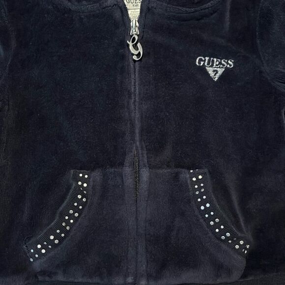 GUESS KIDS NAVY GIRLS SIZE 2T ZIP UP SWEATSHIRT - Picture 2 of 4
